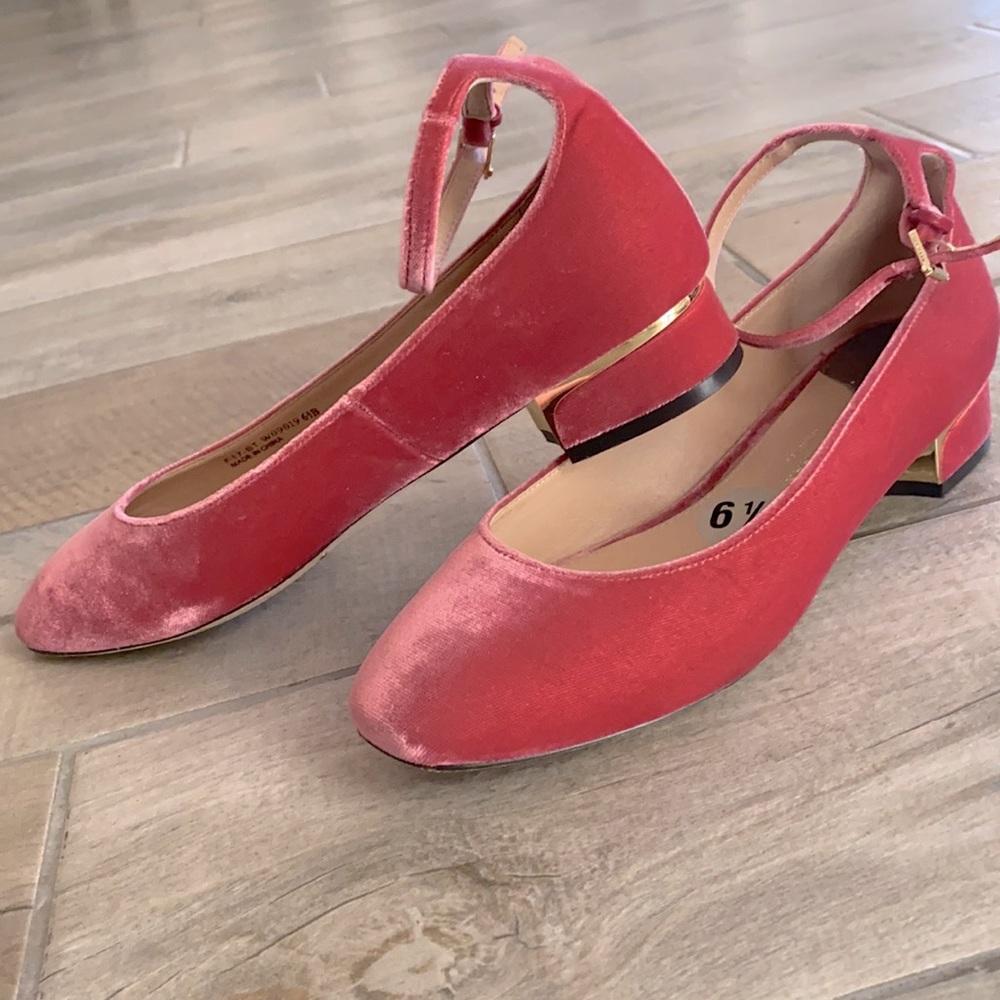 Ballerina Velvet peach/flamingo cole haan shoes